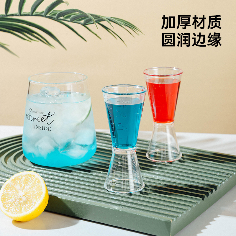 Special equipment for milk tea shops: resin ounce cup, double-headed measuring cup, 20cc measuring glass, milliliter meter with oz scale Application Scenario