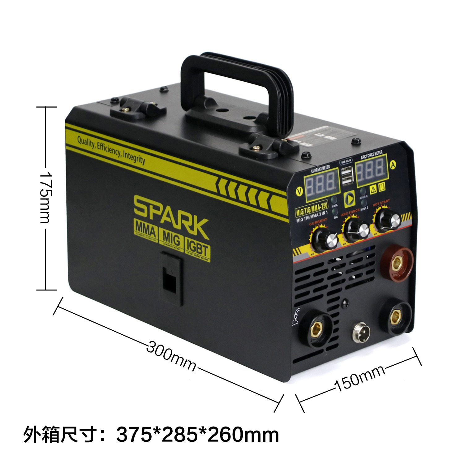 Cross-border search: SPARK gas shielded welding machine, household 220V argon arc welding machine, gas shielded welding machine, three-purpose electric welding machine Specification drawing