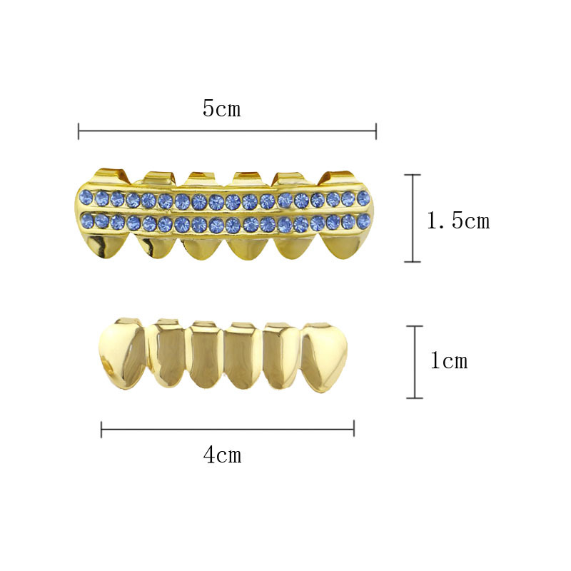 Hip-hop style bling teeth gold-plated and diamond-encrusted hip-hop gold dental crowns are supplied by the manufacturer Specification drawing