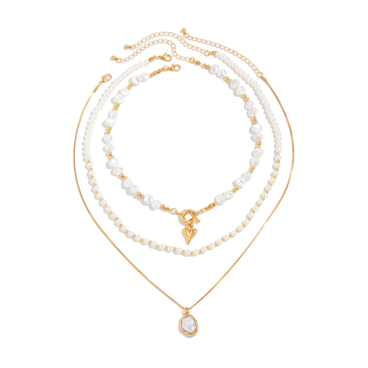 European and American cross-border jewelry vacation style starfish imitation pearl pendant necklace, light luxury and niche fine chain collarbone necklace Item Picture