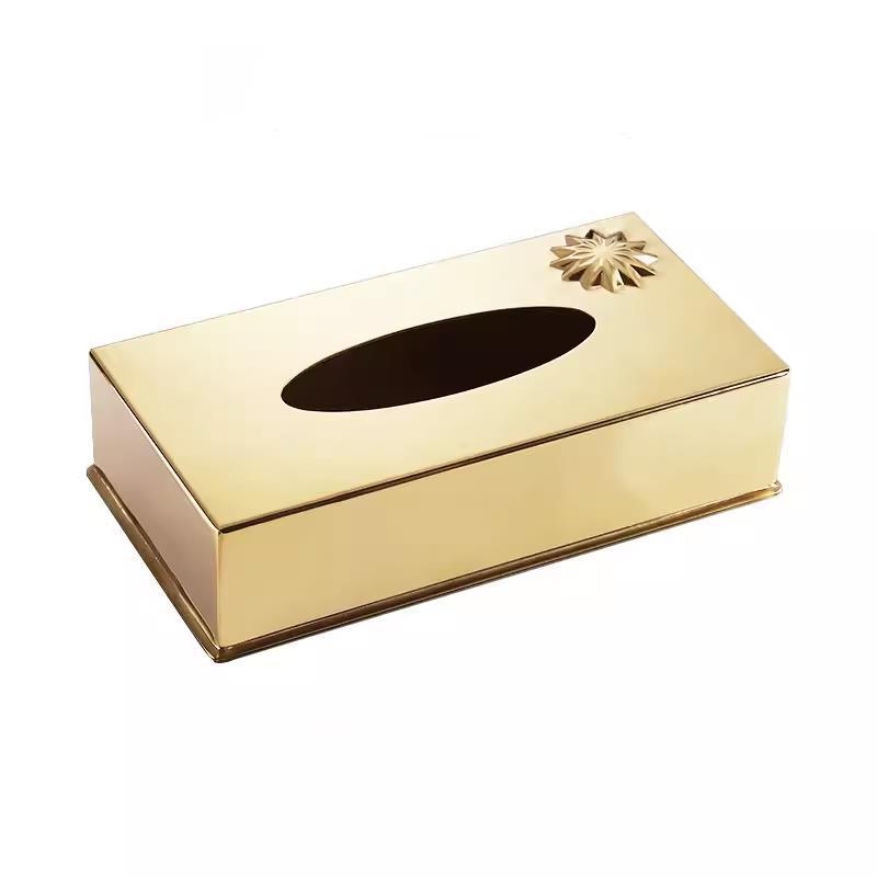 Creative stainless steel tissue box, restaurant, ktv and bar countertop tissue box, simple InS-style tissue box logo Item Picture