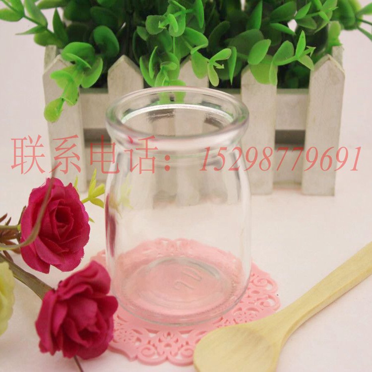 Wholesale 100ml covered pudding bottles, yogurt bottles, yogurt cups, pudding cups, glass bottles details Picture