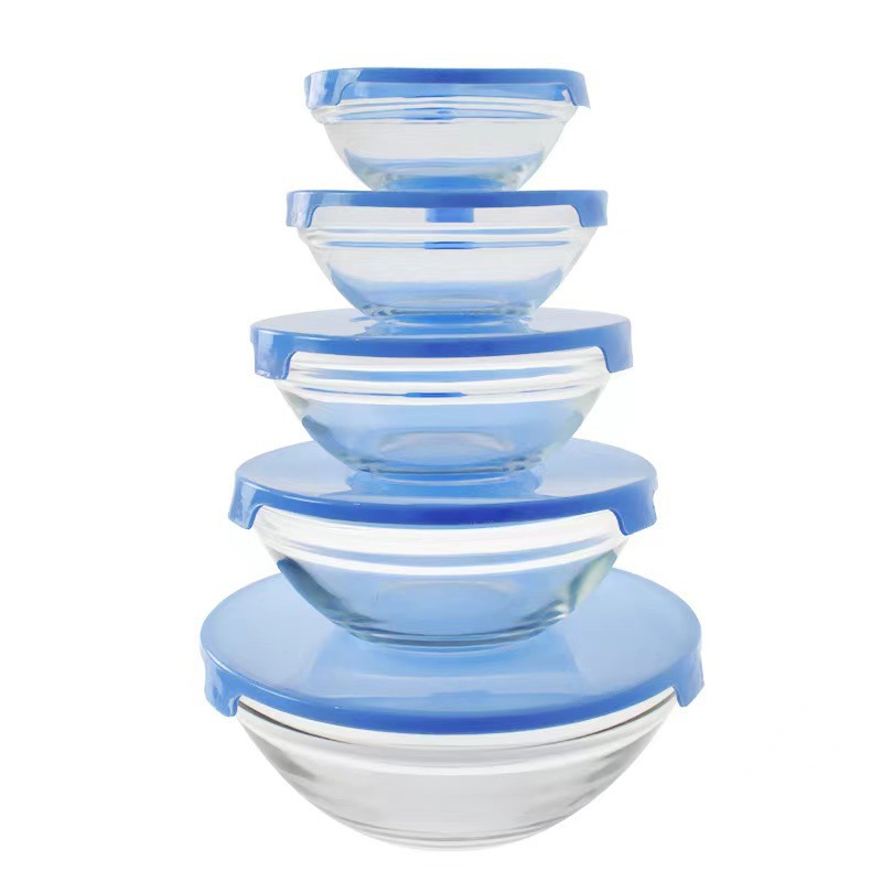 Five-piece sealed food preservation bowl set 808 Five Blessings Bowl Microwave oven food preservation bowl set Food sealed box Lunch box details Picture