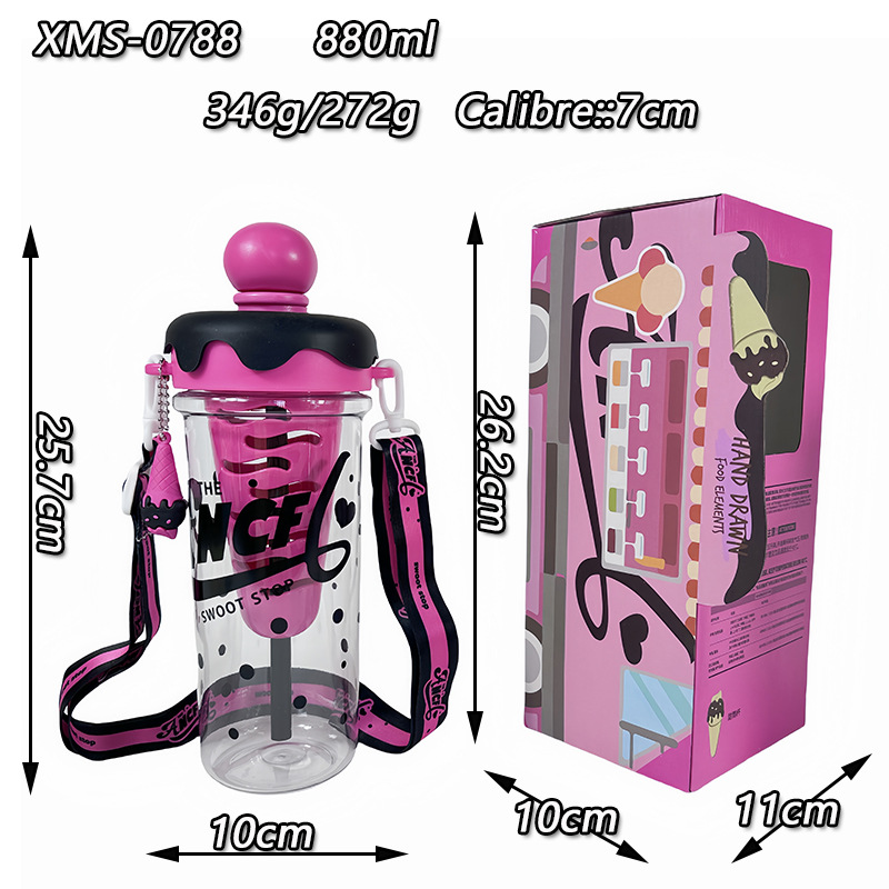 High-appearation-level portable backpack tea and water separation tea cup, large-capacity straw plastic cup, sports water bottle for girls Application Scenario