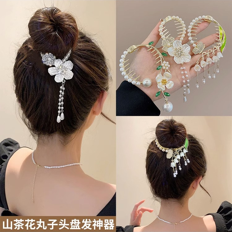 The new ancient wind chime orchid bun hair clip with a high-end look and tassel at the back of the head is a high-end Hanfu hair bun accessory Specification drawing