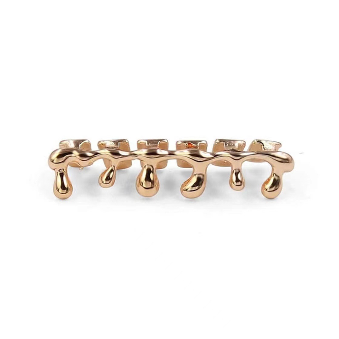 The new grillz Halloween series of water-drop lower teeth hip-hop six-tooth and eight-tooth braces and gold-plated dental ornaments are selling well across the border in Europe and America details Picture