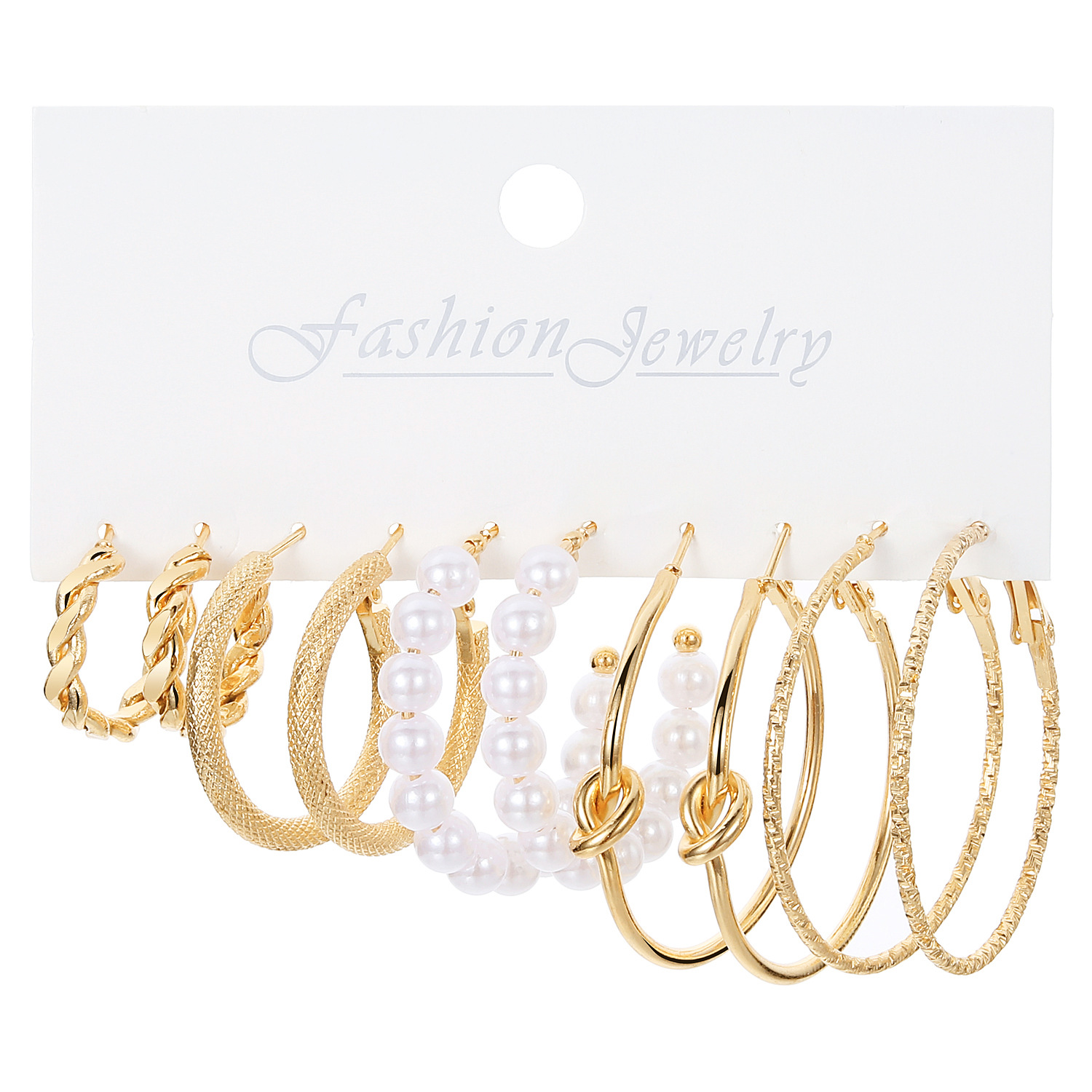Cross-border bestseller metal twist chain earrings set creative simple earring geometric earrings earrings Item Picture
