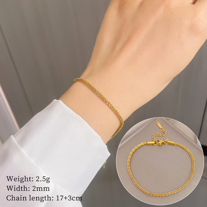 【 All-titanium Steel 】 Minimalist chain Dongdaemun personalized bracelet, a retro birthday gift for a female Internet celebrity and her best friend full figure