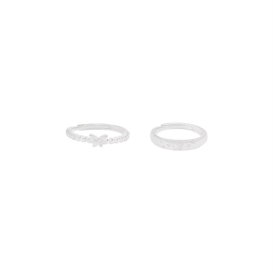 S925 sterling silver small diamond butterfly ring, a gentle and sweet open-mouthed index finger ring for women, a niche and high-end ring accessory trend Item Picture