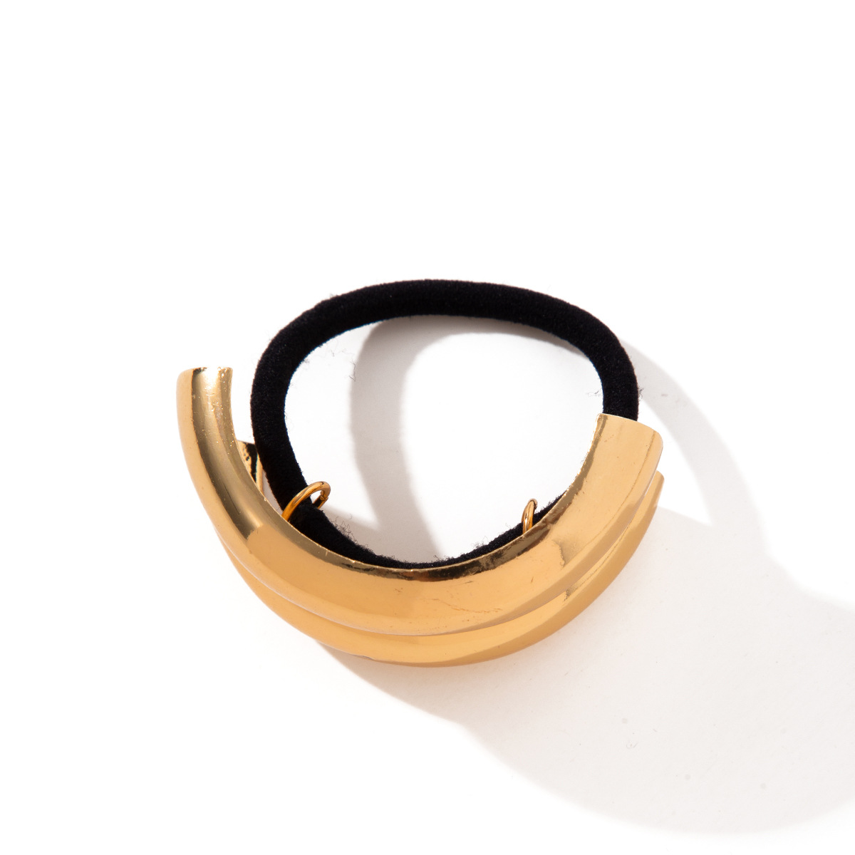 European and American cross-border personalized alloy circular elastic hair tie, versatile cold style hair accessory headwear, geometric ponytail hair tie Item Picture