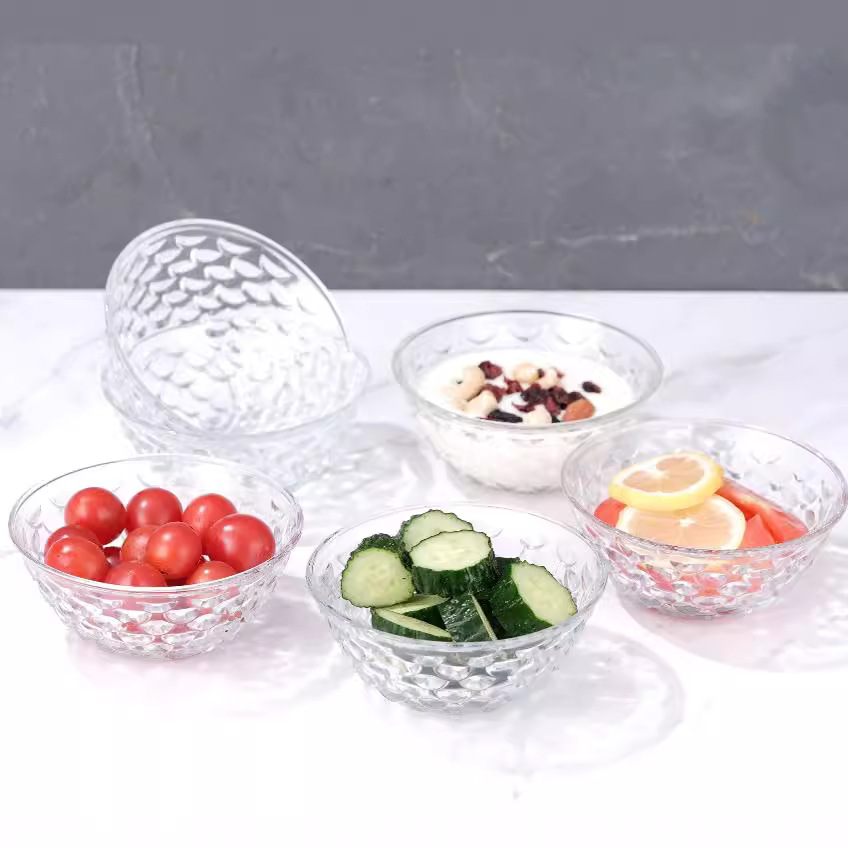 "Yearly Abundance Fish Scale Bowl Glass Crystal Bowl Six-piece gift box set, opening ceremony event gift. Application Scenario