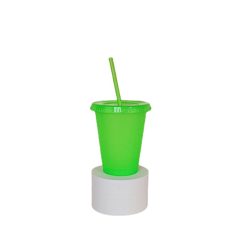 Spring and summer new creative water cups, sequined glitter powder straw cups, plastic straws in various specifications, comfortable straw cups Item Picture