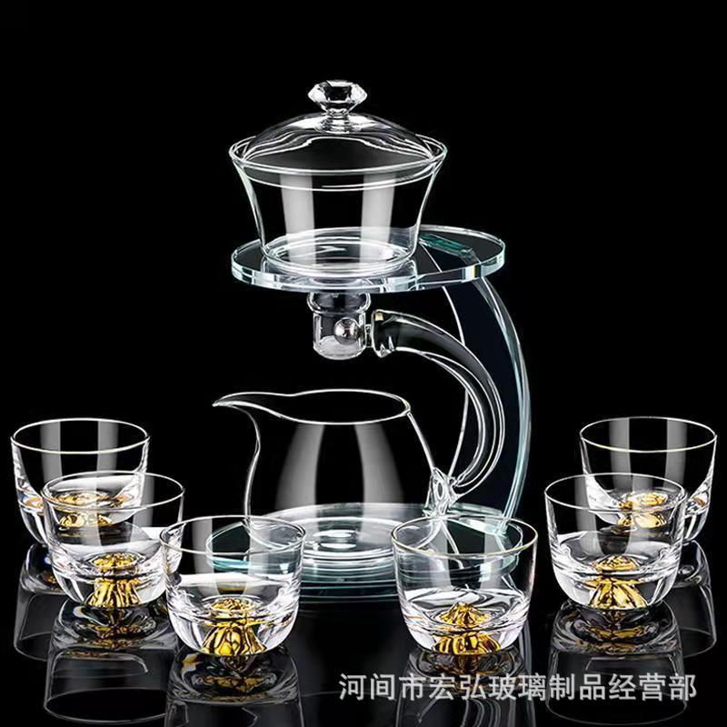 High-end Gongfu tea set gift box, office tea-making wonder, magnetic fully automatic tea-making, glass tea infuser, teapot details Picture