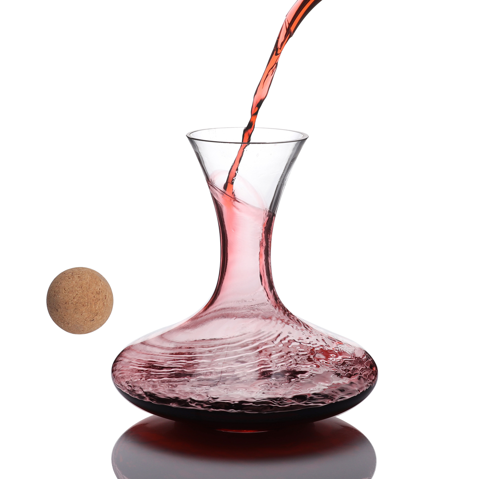 Creative crystal wooden ball decanter, dust-proof flat-mouthed large-bellied wine decanter for Western restaurants, light luxury wooden stopper decanter Item Picture