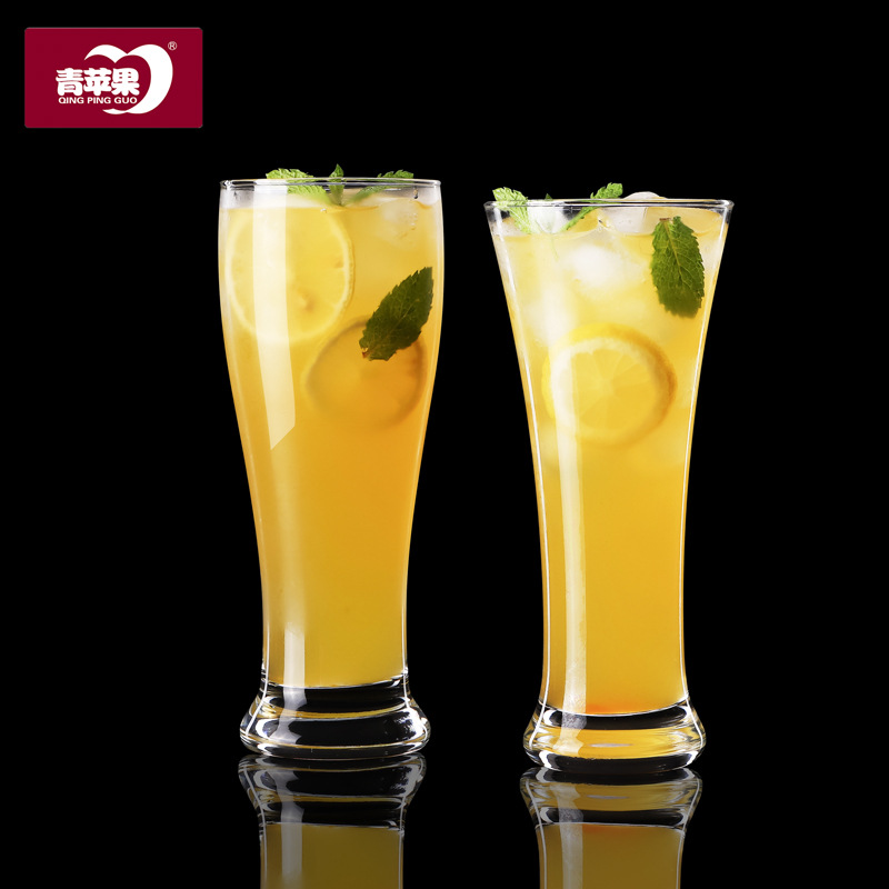 Household crystal glass water cups, juice drink cups, whisky beer mugs, tea sets, water sets, green Apple brand Specification drawing