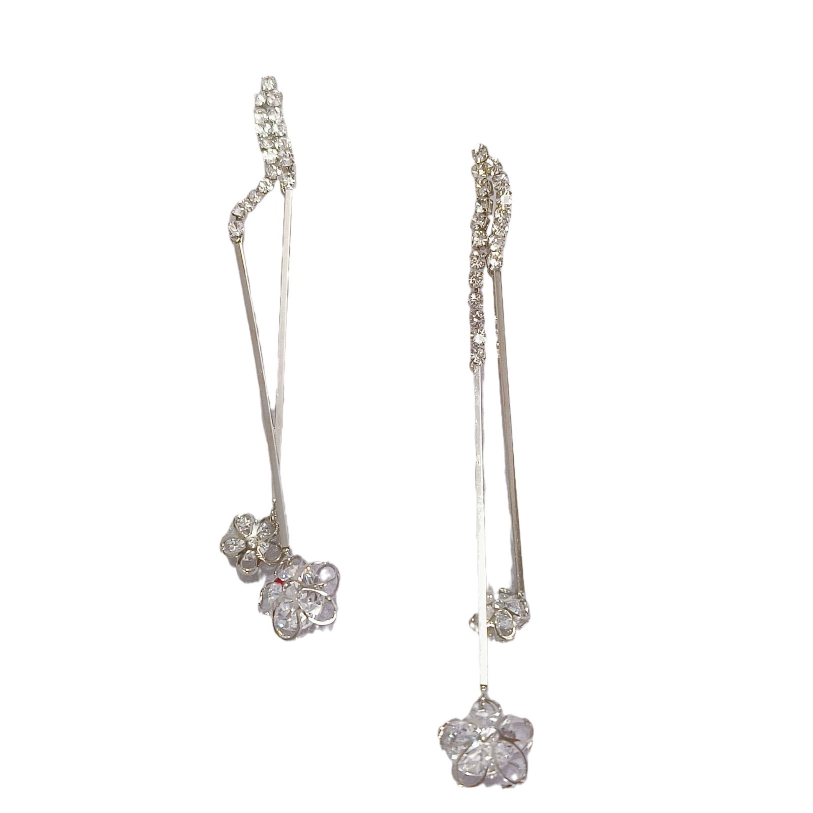 In 2025, a simple and long zircon tassel stud earring for women is a trendy European and American fashion accessory that goes well with a cold style Item Picture