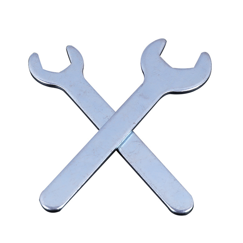 Wholesale of single-head open-end wrenches, stamping smooth surface iron sheet open-end small plates, manual galvanized wrenches, hardware tools Item Picture