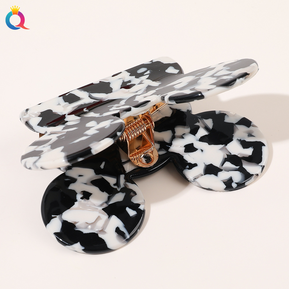 Qiyue Acetate hair clips, Cartoon Mickey Mouse grab clips, fashionable cross-border shark clips, simple bun hair clips, children's hair accessories, headwear Specification drawing