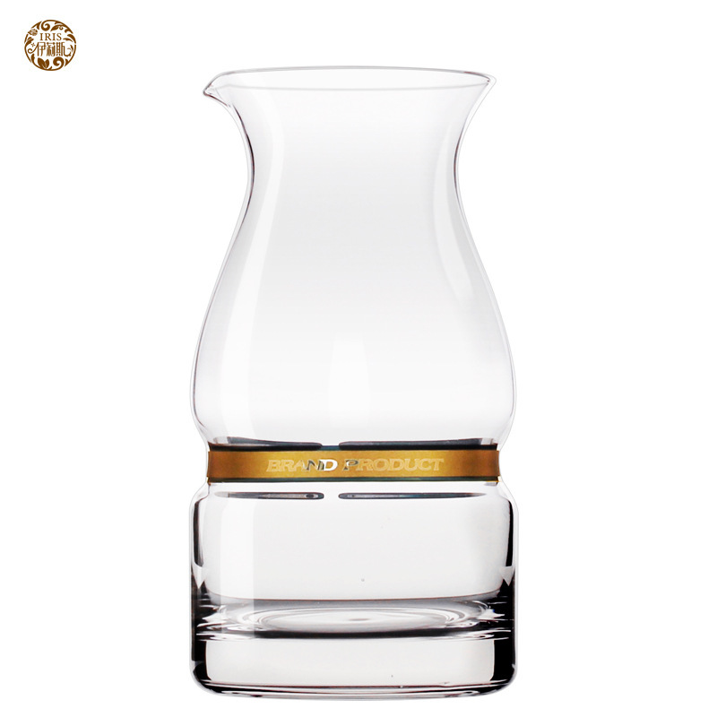 European-style modern crystal glass decanter and wine dispenser, waist gold-rimmed personalized crown white spirit dispenser Item Picture