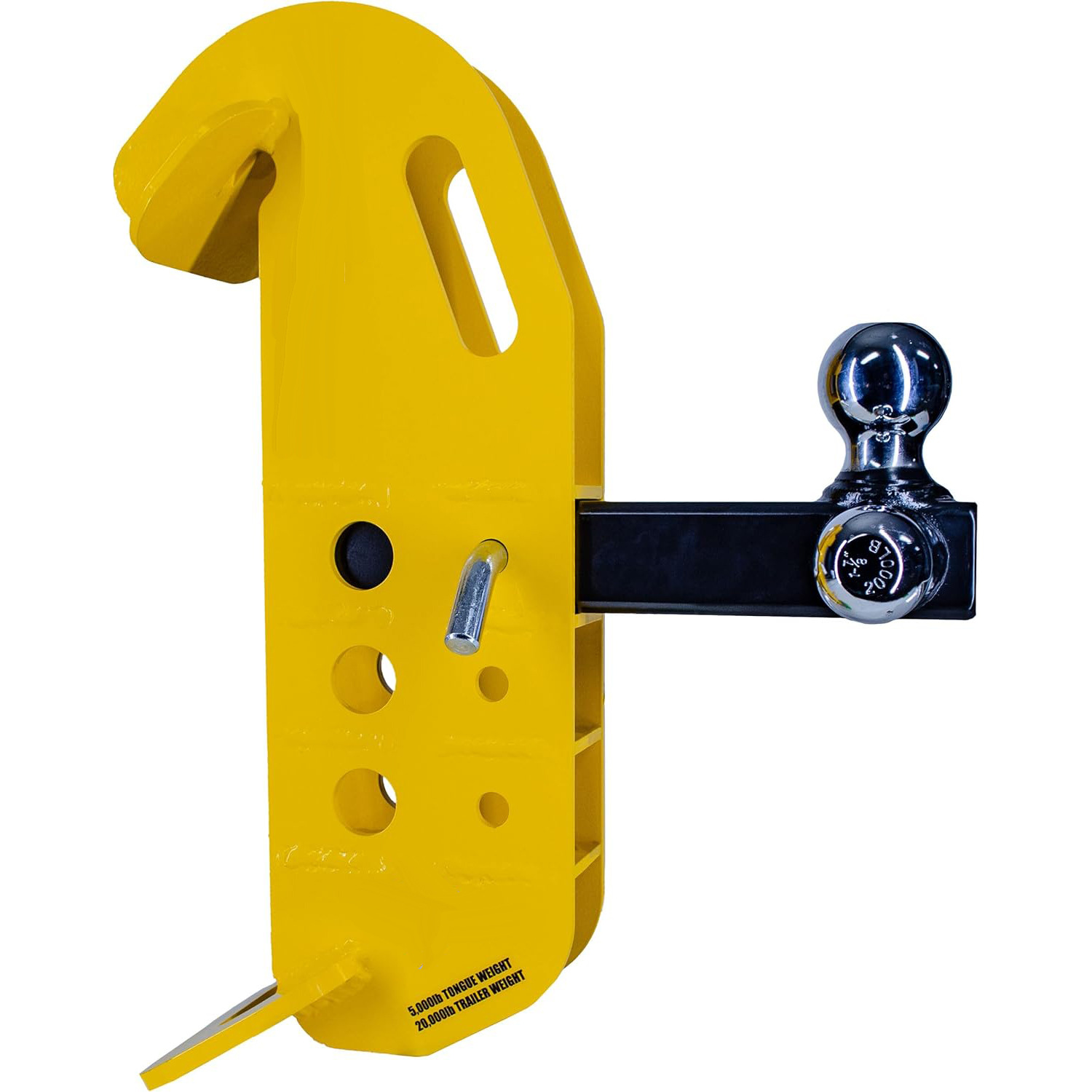 The 2-inch receiving port of the skid steer hook accessory is suitable for skid steer loaders and tractors full figure