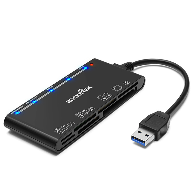 Wholesale factory of cross-border USB 3.0 multi-functional card reader CF/XD/MS/SD/TF Card 7-in-1 USB card reader Item Picture