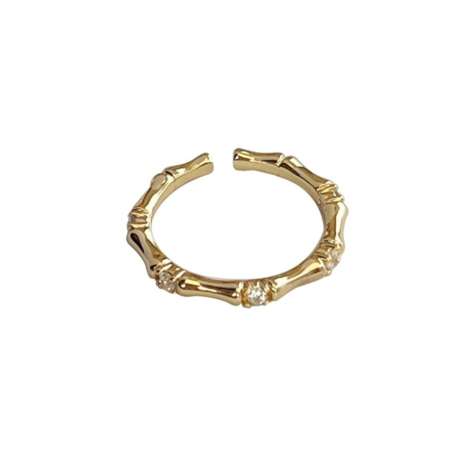 The new butterfly bamboo joint zircon pearl ring for women exudes a light luxury and high-end feel. It is unique and stylish, with an open ring tail ring Item Picture