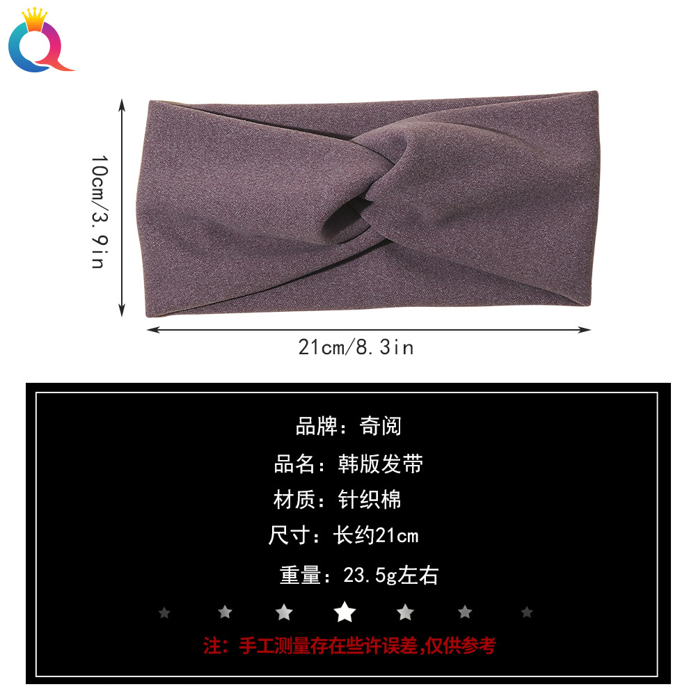 Qiyue Korean-style solid-color cashmere hair band, simple, elegant, fashionable and versatile for women. Wholesale of knot-tied hair bands and hair accessories Application Scenario