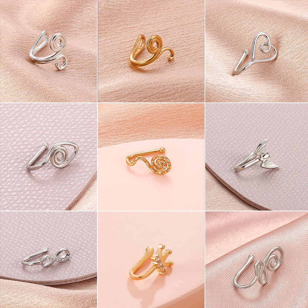 A popular cross-border bestseller in Europe and America, zircon U-shaped nose clip, an African personalized non-perforated fake nose ring, a piercing accessory Application Scenario