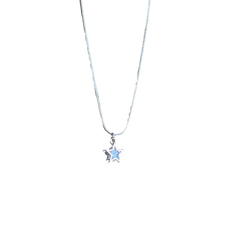 The new blue star pendant necklace is sweet and unique for women, with an ins style and versatile style. It's a necklace and collarbone chain for women Item Picture