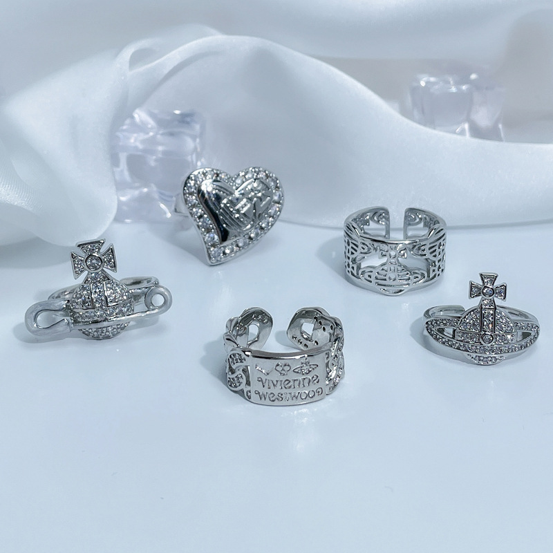 Saturn ring, a sweet and cool girl, a heart-shaped planet set, a fashionable open ring on Instagram, with a cold style, light luxury and high-end feel Specification drawing