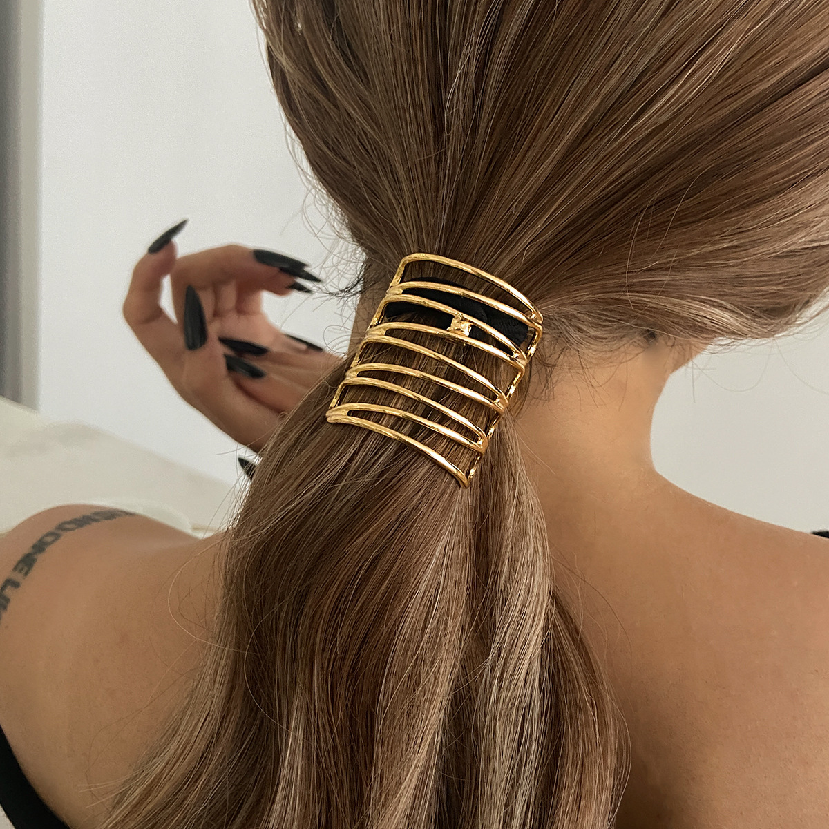 European and American cross-border accessories, high-end irregular hair accessories, fashionable updo and ponytail hair bands, 2025 new style best-selling hair ties Specification drawing
