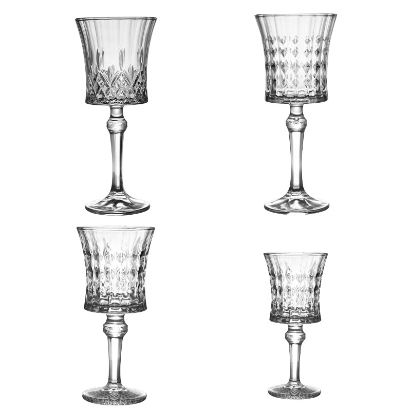 Obsessed with diamond wine glasses, high-end glass goblets, European light luxury wine glasses, champagne glasses, and household foreign wine glasses Item Picture