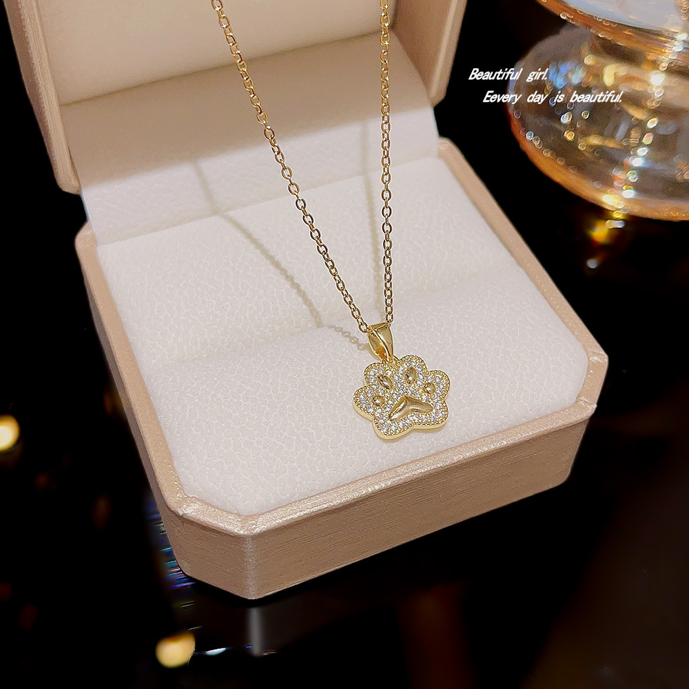 Exquisite sparkling diamond sole necklace, a versatile, niche, fashionable and simple necklace for women, in an ins style, versatile and high-end collarbone chain details Picture