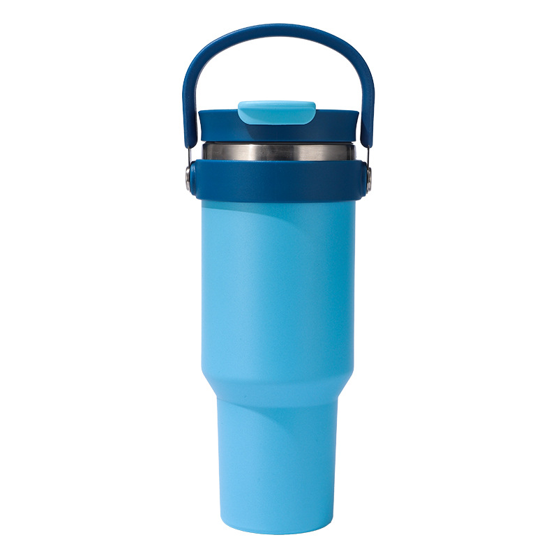 New 40oz car cup insulated cup, with 304 stainless steel inside and out, large-capacity household handle and straw for dual drinking outdoors Specification image