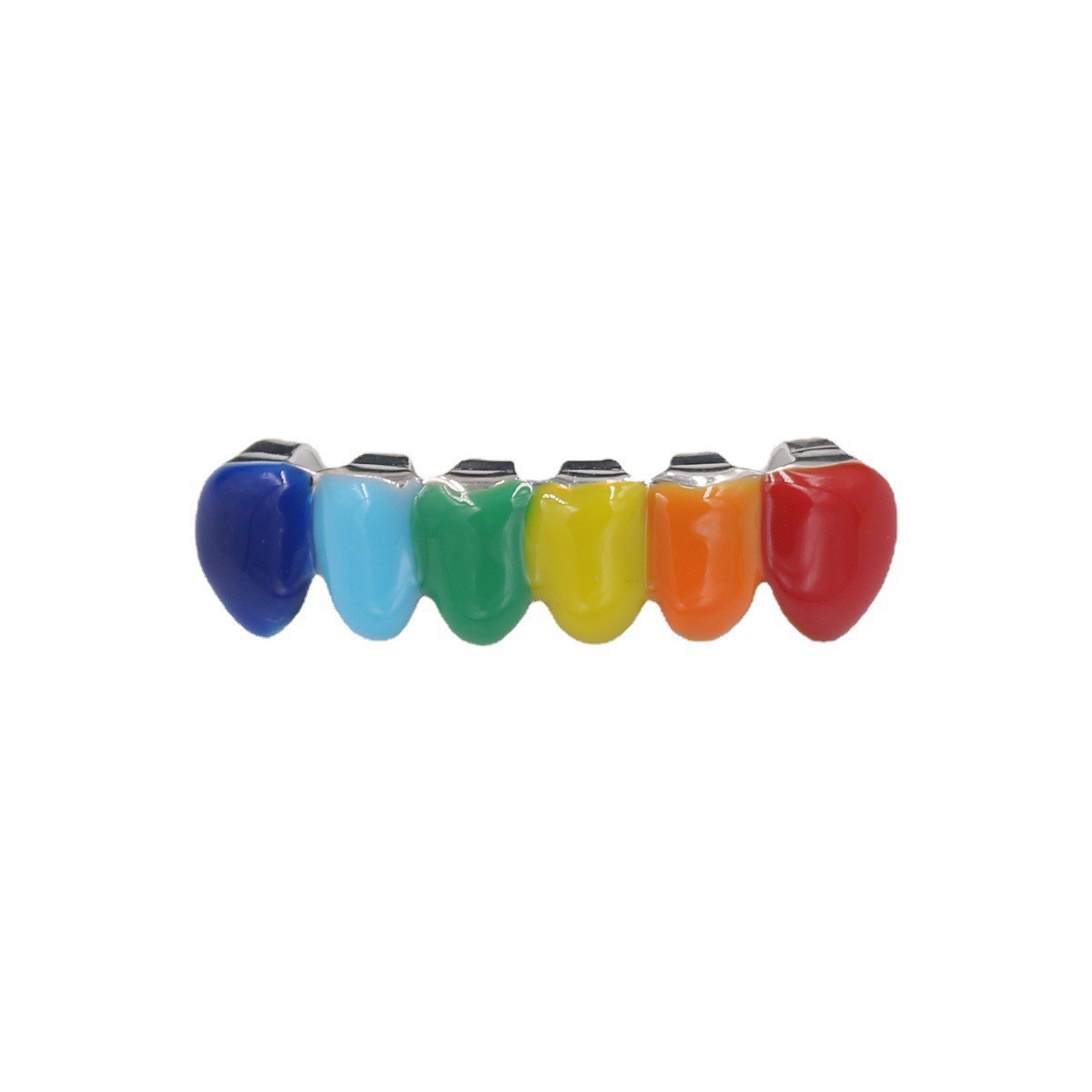 New and popular hip-hop braces with a European and American style that are selling well on Amazon, and colorful oiling teeth are supplied by HIPHOP manufacturers details Picture