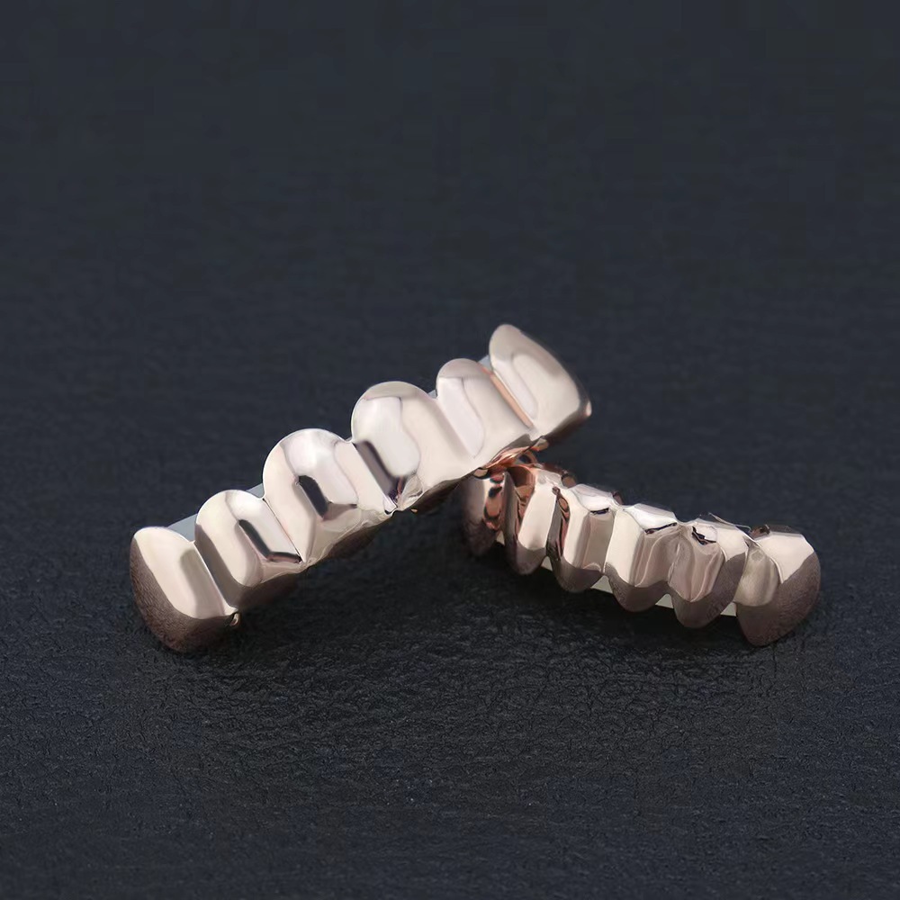Hip-hop cross-border braces, smooth rose gold braces, gun black smooth rose gold braces, hip-hop decoration, 18K Specification drawing