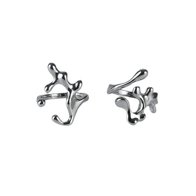 Fashionable geometric irregular ring for women, unique and creative design sense, simple, sweet and cool open ring index finger ring Item Picture