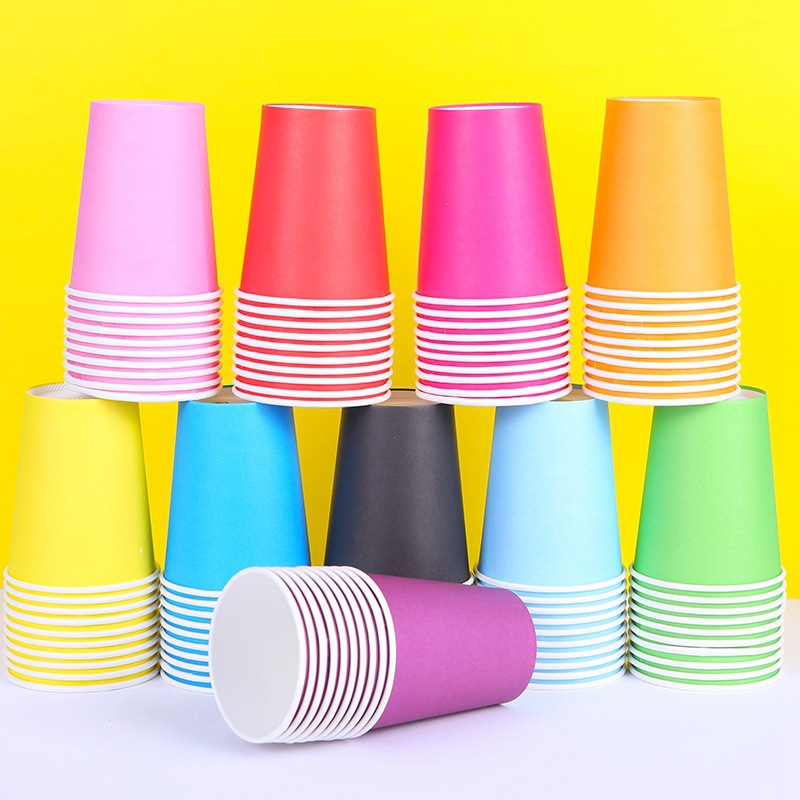 Colored paper cups, handcrafted materials for kindergartens, disposable thickened paper cups, art DIY materials, children's handcrafting Application Scenario