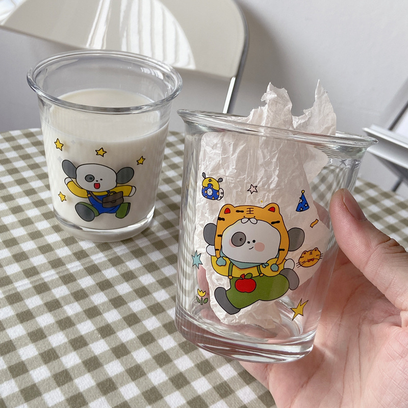 Boli Mei designer tiger-head puppy glass Cup, cold brew cup, breakfast cup wholesale milk Coffee cup details Picture