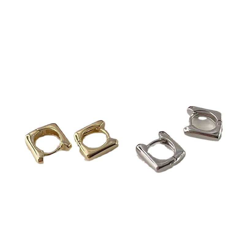Square ear buckles 2025 new bestseller, high-end, niche ear studs for women, simple metal, unique ear rings, earrings and accessories Item Picture