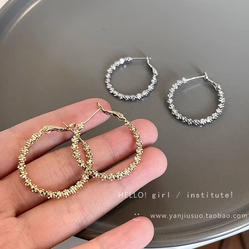 Silver ring earrings for women 2025 New bestseller, high-end and elegant circular earrings, exaggerated large ear rings from Europe and America details Picture