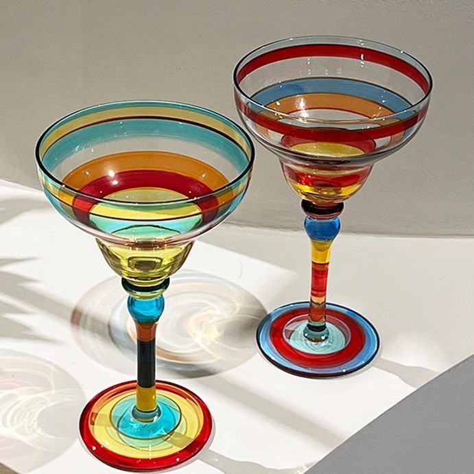Painted Margaret wine glass, crystal glass, hand-painted cocktail glass, Ellie's tall glass, red wine glass Specification drawing