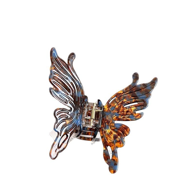 YD Super Fairy ins style acetate butterfly hair clip, a popular back head bun hair clip and ponytail clip accessory Item Picture