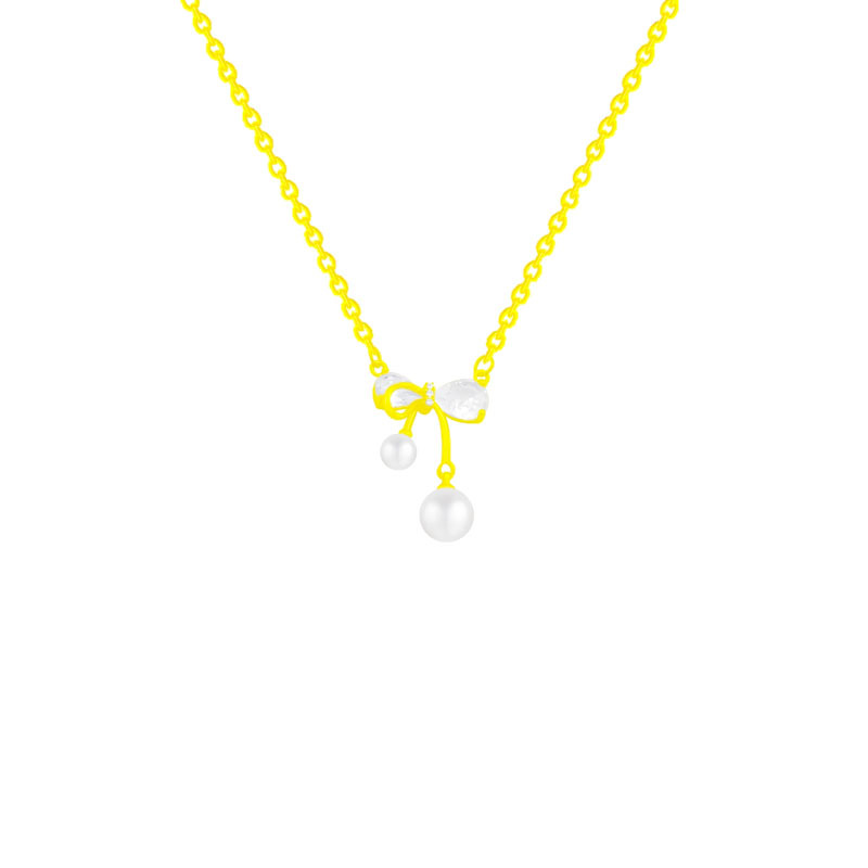 Xiaohongshu's best-selling bow necklace for women, with a light luxury and high-end feel, as well as a niche design style. New collarbone chain accessories Item Picture