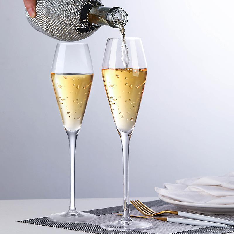 Wholesale of high-end champagne glasses, sparkling wine, tall glass sets, home tulip wine glasses and cocktail glasses Specification drawing