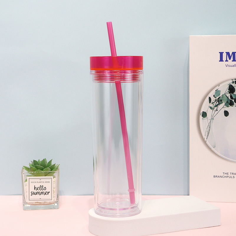 【 Processing and Customization 】 Double-layer high-temperature resistant straight cup with a concave mouth, large-capacity office water cup factory details Picture