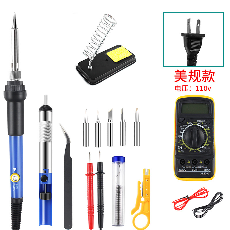 Cross-border exclusive 60W adjustable temperature internal heating soldering iron multimeter, home repair soldering constant temperature soldering iron set undefined