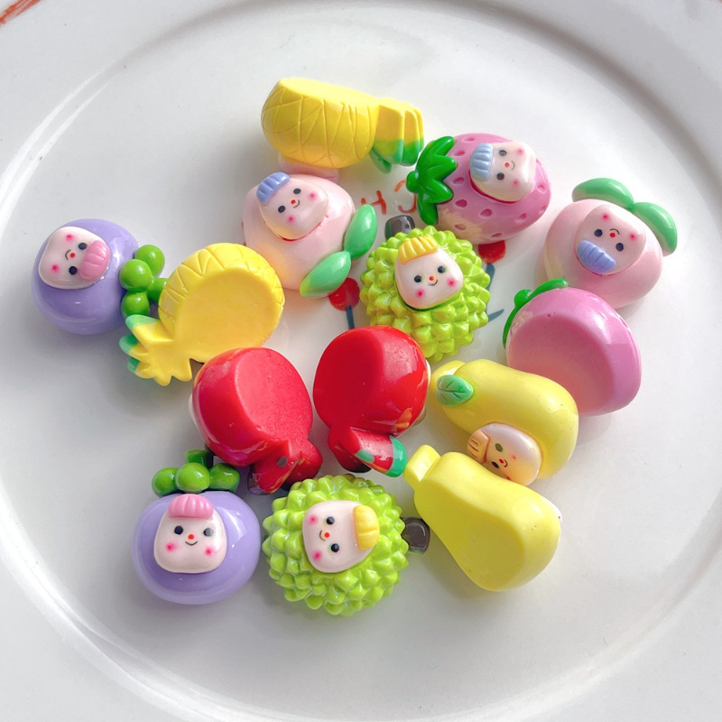 Cartoon accessories, hair clips, hair strings, DIY handmade jewelry accessories, fruit multi-sister resin accessories, phone cases, fridge magnets Specification drawing
