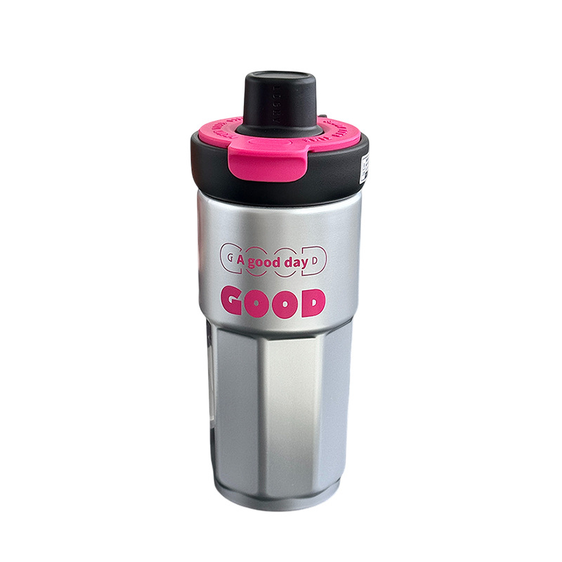 ins style flower language portable insulated cup, female stainless steel high appearance level student 316 water cup, insulated tea-water separation cup Item Picture