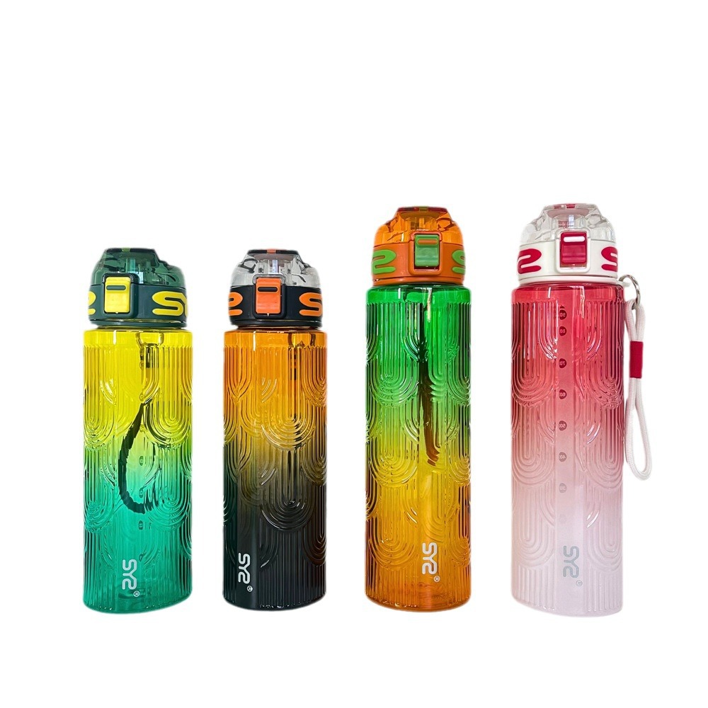 New colorful plastic water cup with a portable handle, high appearance level, outdoor sports water cup with a pop-up lid and large capacity Item Picture